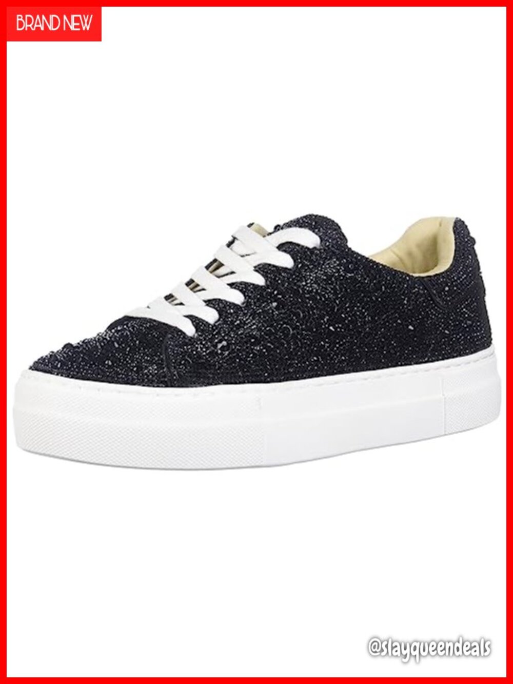 Rhinestone Platform Fashion Sneakers Lace Up